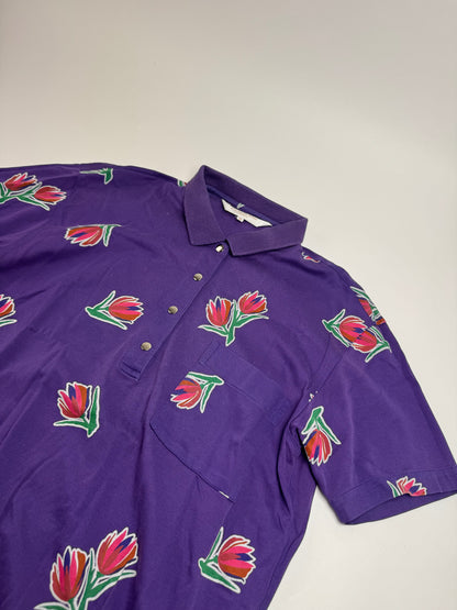 Vintage Dior Floral Polo shirt purple M