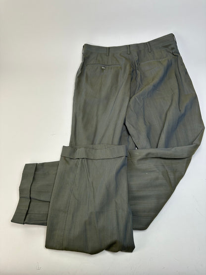 Vintage Givenchy Wool Silk Suit Grey Silver L