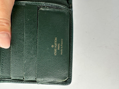 Vintage Louis Vuitton Taiga Leather Bifold Wallet Late 1990s Dark Green