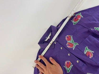 Vintage Dior Floral Polo shirt purple M