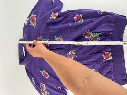 Vintage Dior Floral Polo shirt purple M