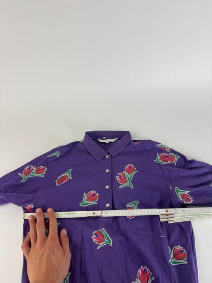 Vintage Dior Floral Polo shirt purple M