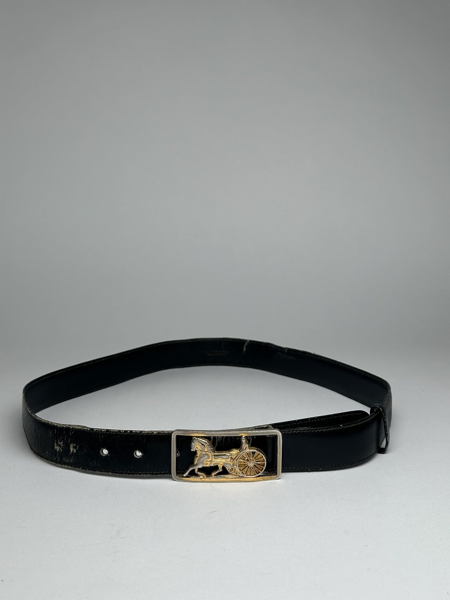 Vintage Celine Paris Leather belt black