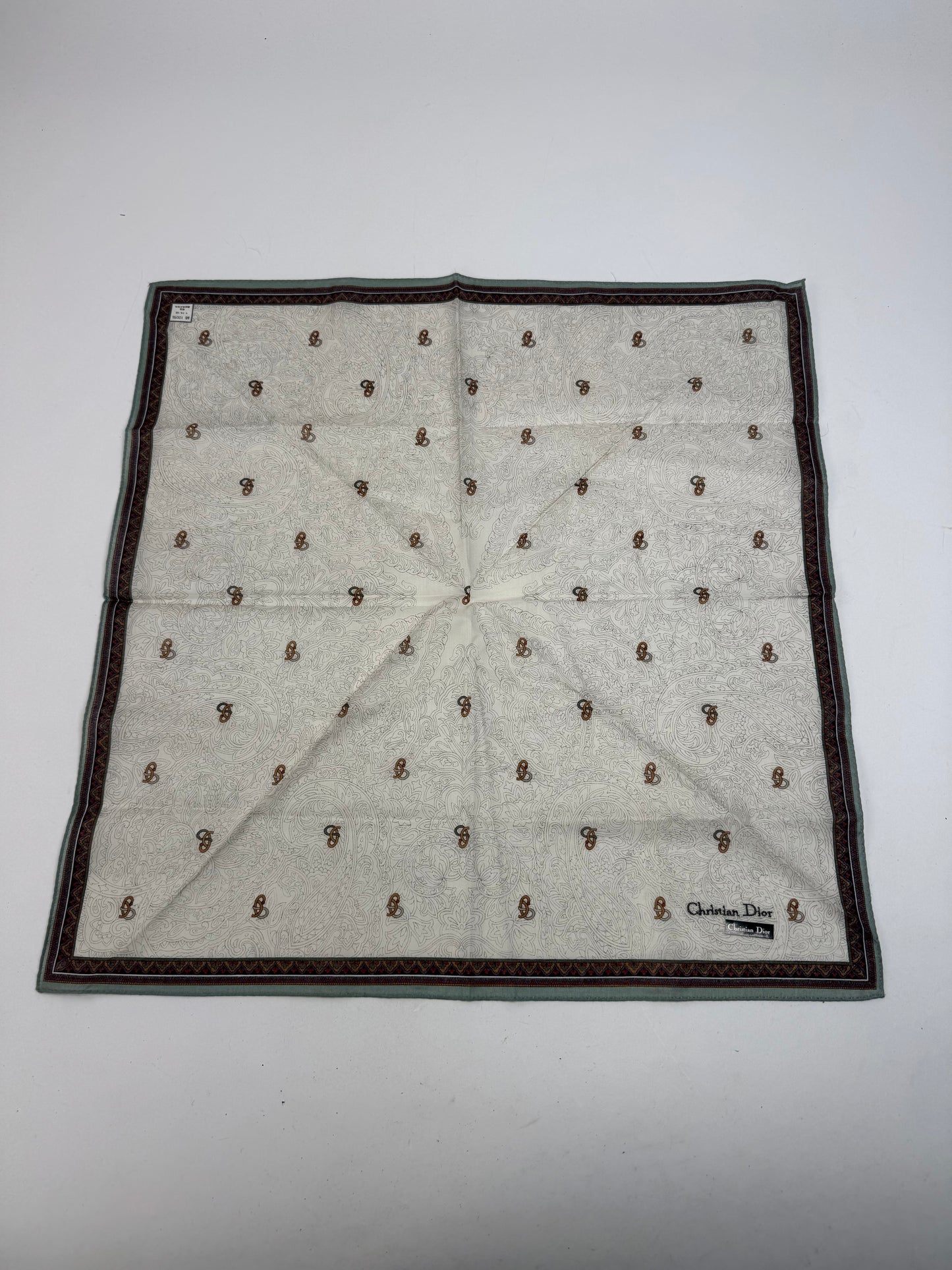 Vintage Dior Scarf Grey Green Brown