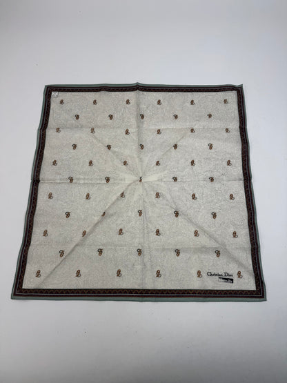 Vintage Dior Scarf Grey Green Brown