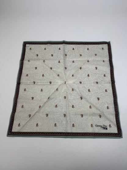 Vintage Dior Scarf Grey Green Brown