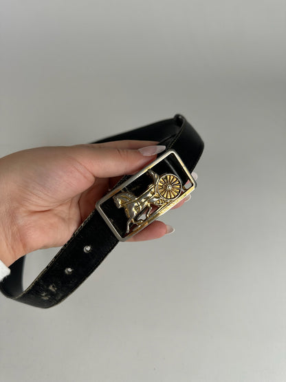 Vintage Celine Paris Leather belt black