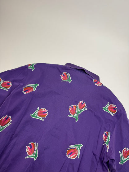 Vintage Dior Floral Polo shirt purple M