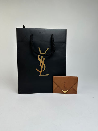 Vintage Yves Saint Laurent Leather Mini Bag Neutral Gold