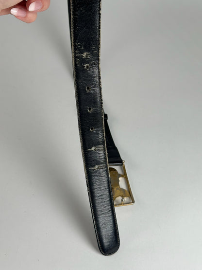 Vintage Celine Paris Leather belt black