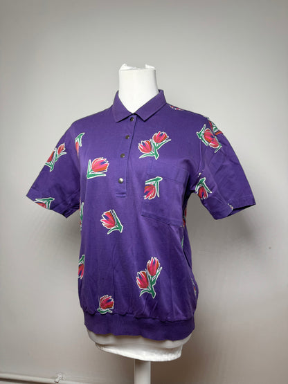 Vintage Dior Floral Polo shirt purple M