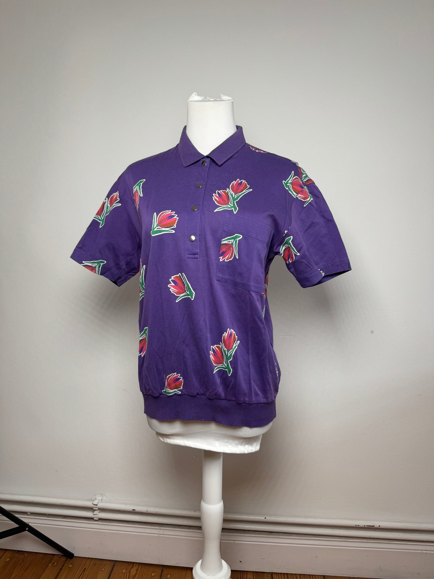 Vintage Dior Floral Polo shirt purple M