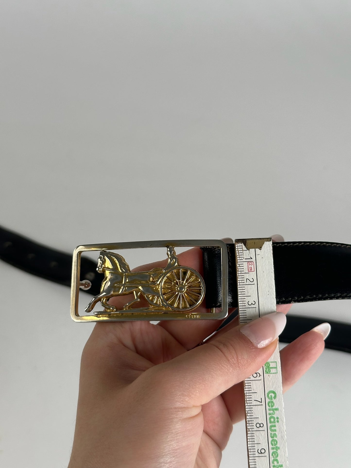 Vintage Celine Paris Leather belt black