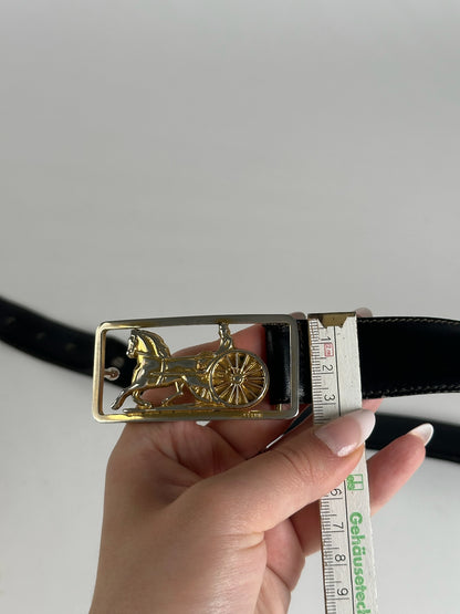 Vintage Celine Paris Leather belt black