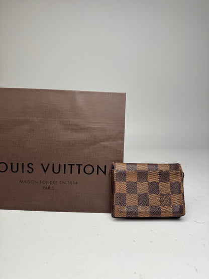 Vintage Louis Vuitton Damier Monogram Leather Card Holder Brown