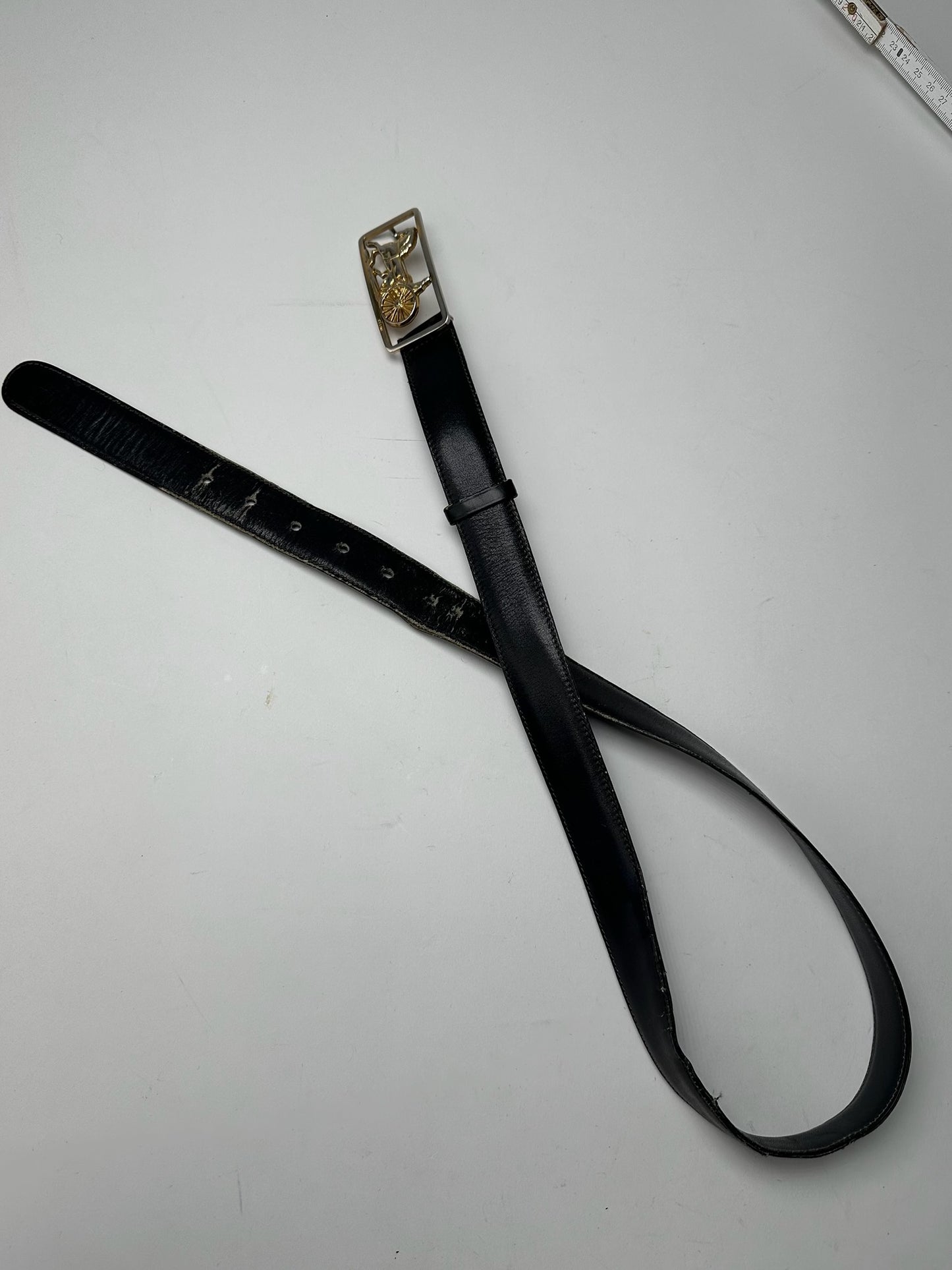 Vintage Celine Paris Leather belt black