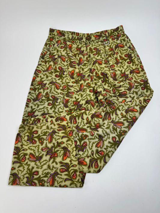 Vintage Floral Dior Pants green orange L