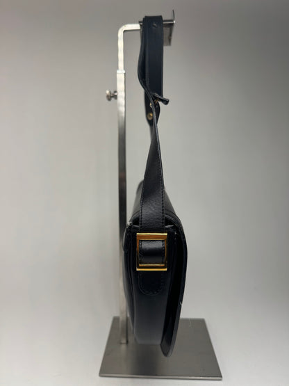 Sac vintage Dior en cuir noir à 2 voies