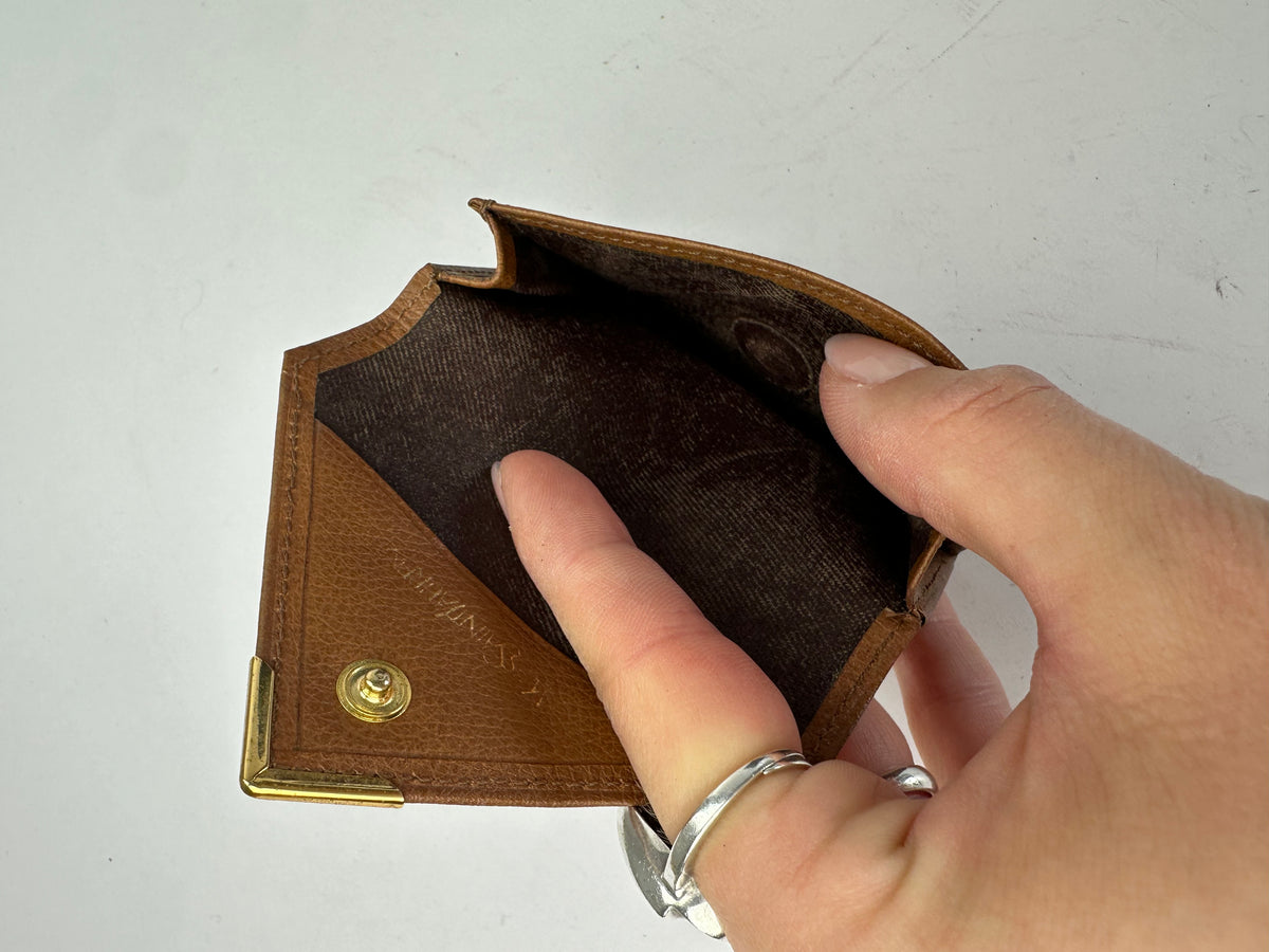 Vintage Yves Saint Laurent Leather Mini Bag Neutral Gold