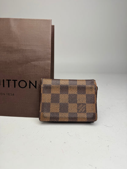 Vintage Louis Vuitton Damier Monogram Leather Card Holder Brown