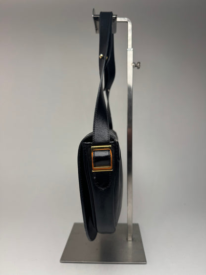 Sac vintage Dior en cuir noir à 2 voies