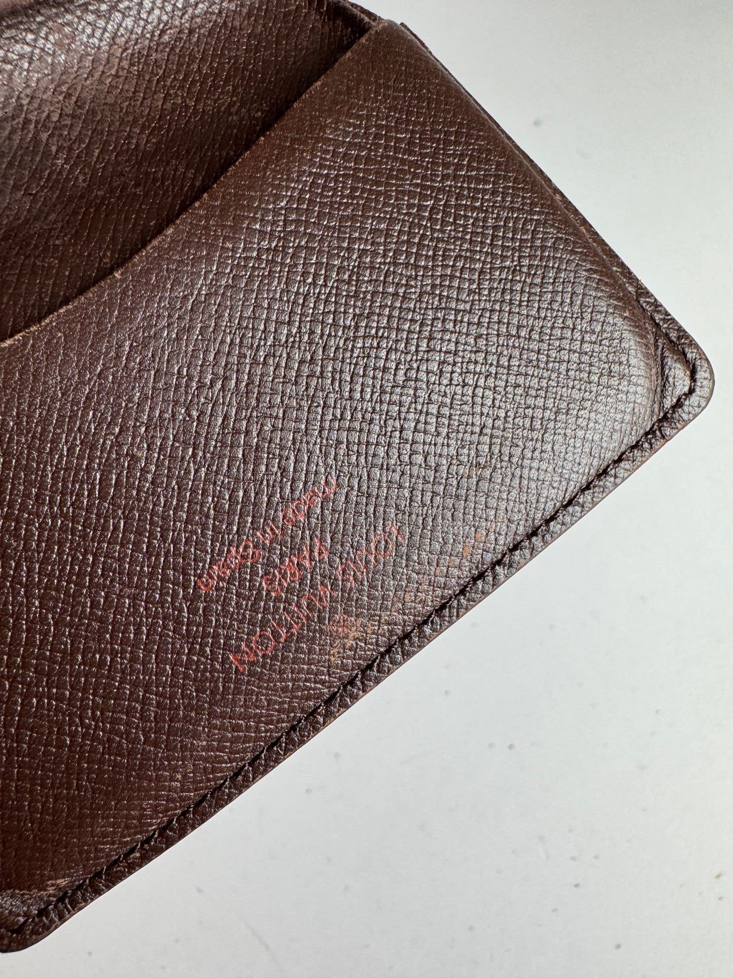 Vintage Louis Vuitton Damier Monogram Leather Card Holder Brown