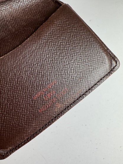 Vintage Louis Vuitton Damier Monogram Leather Card Holder Brown