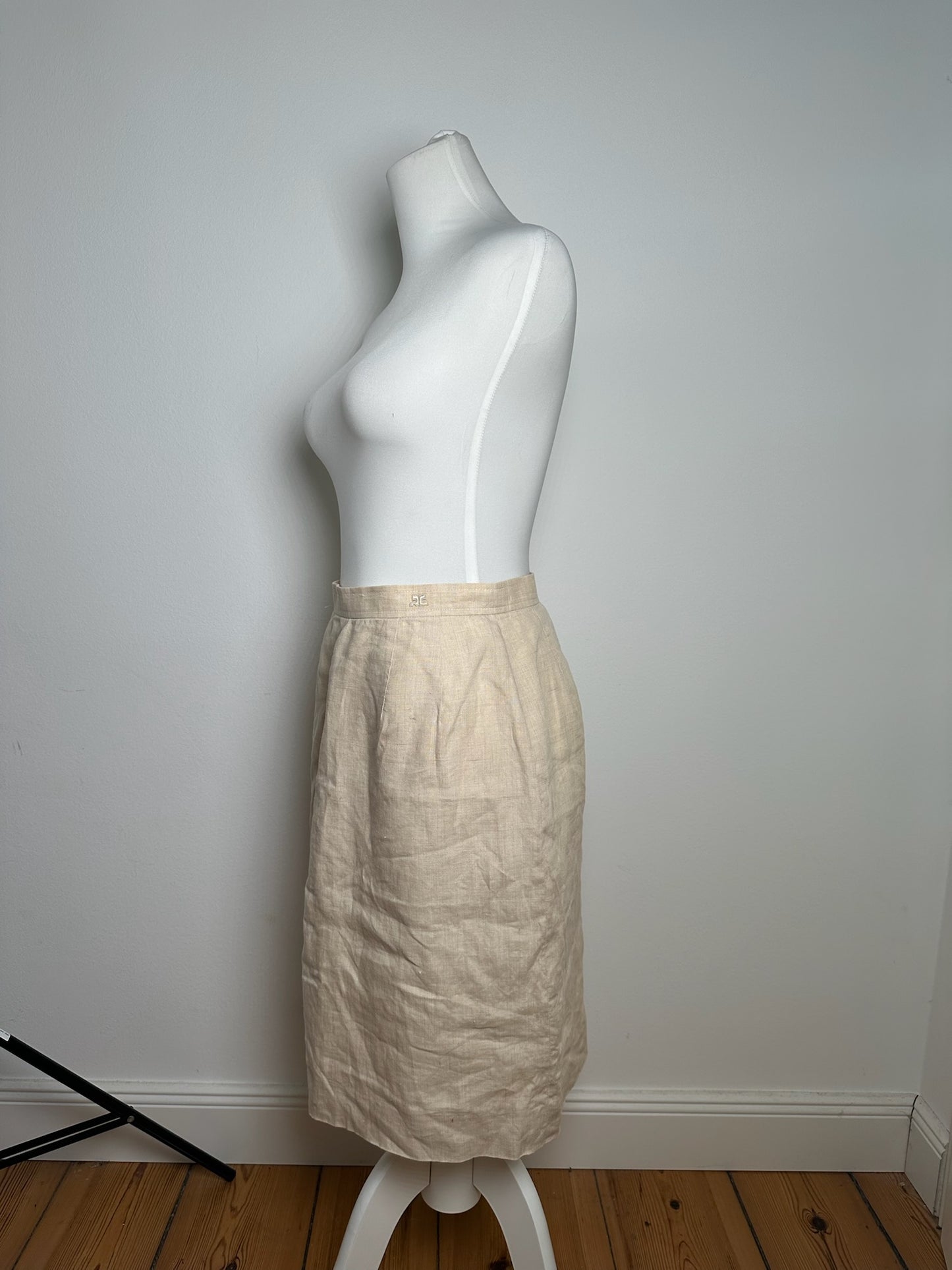 Vintage Courreges linen skirt beige