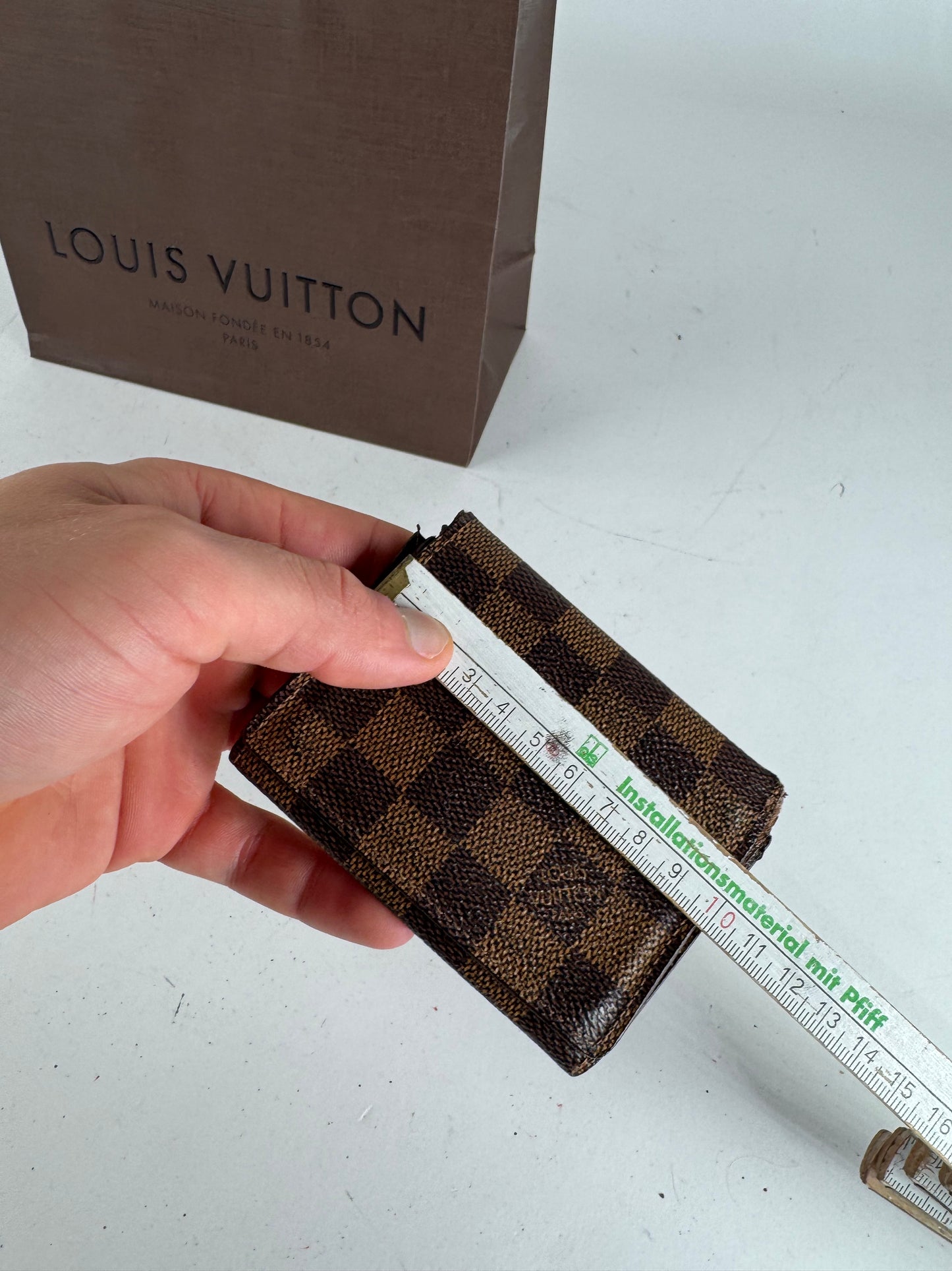 Vintage Louis Vuitton Damier Monogram Leather Card Holder Brown