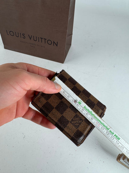 Vintage Louis Vuitton Damier Monogram Leather Card Holder Brown