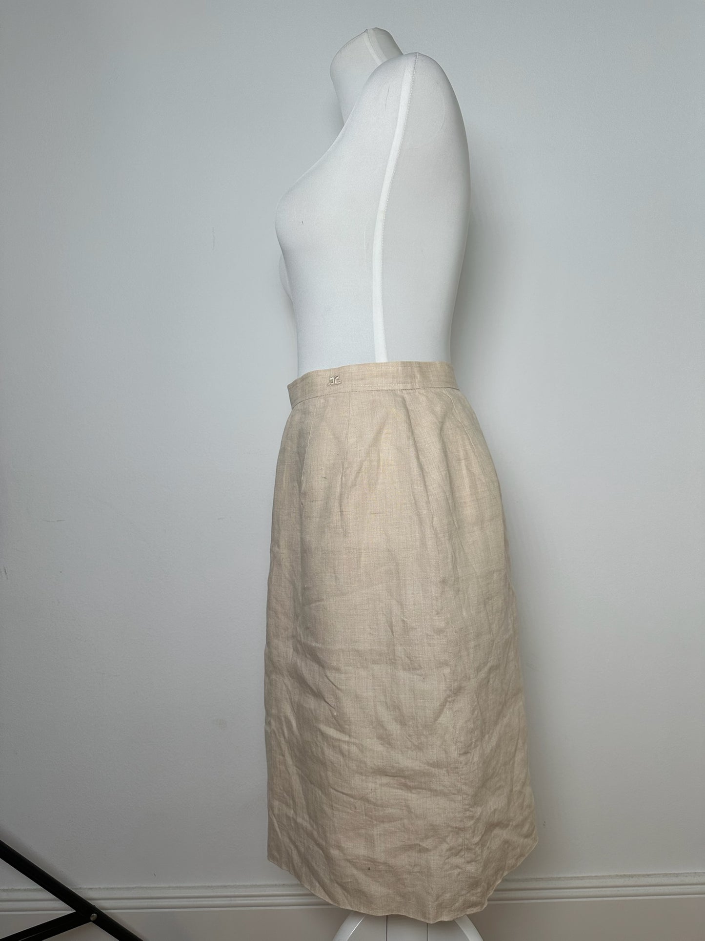 Vintage Courreges linen skirt beige