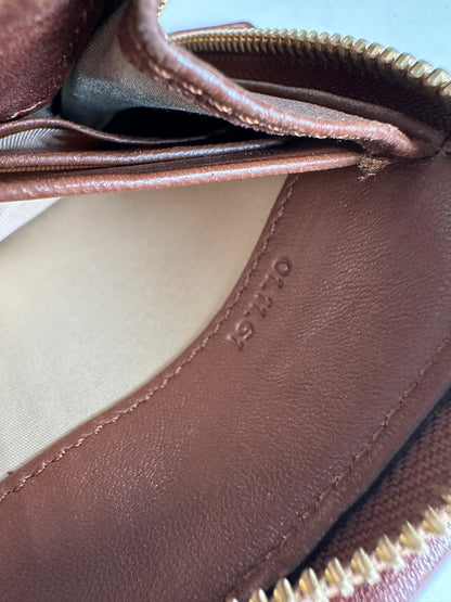 Vintage Chloe Leather Wallet Dark Brown Gold