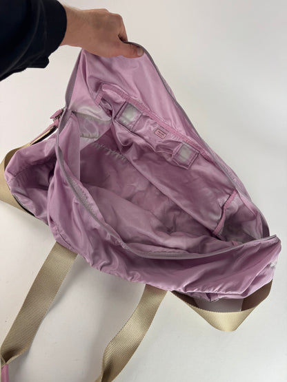 Vintage Prada 2Way Polyester Weekender / Travel Bag Purple beige
