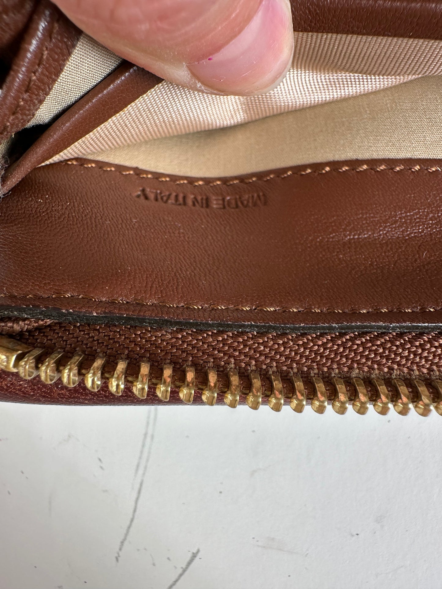 Vintage Chloe Leather Wallet Dark Brown Gold