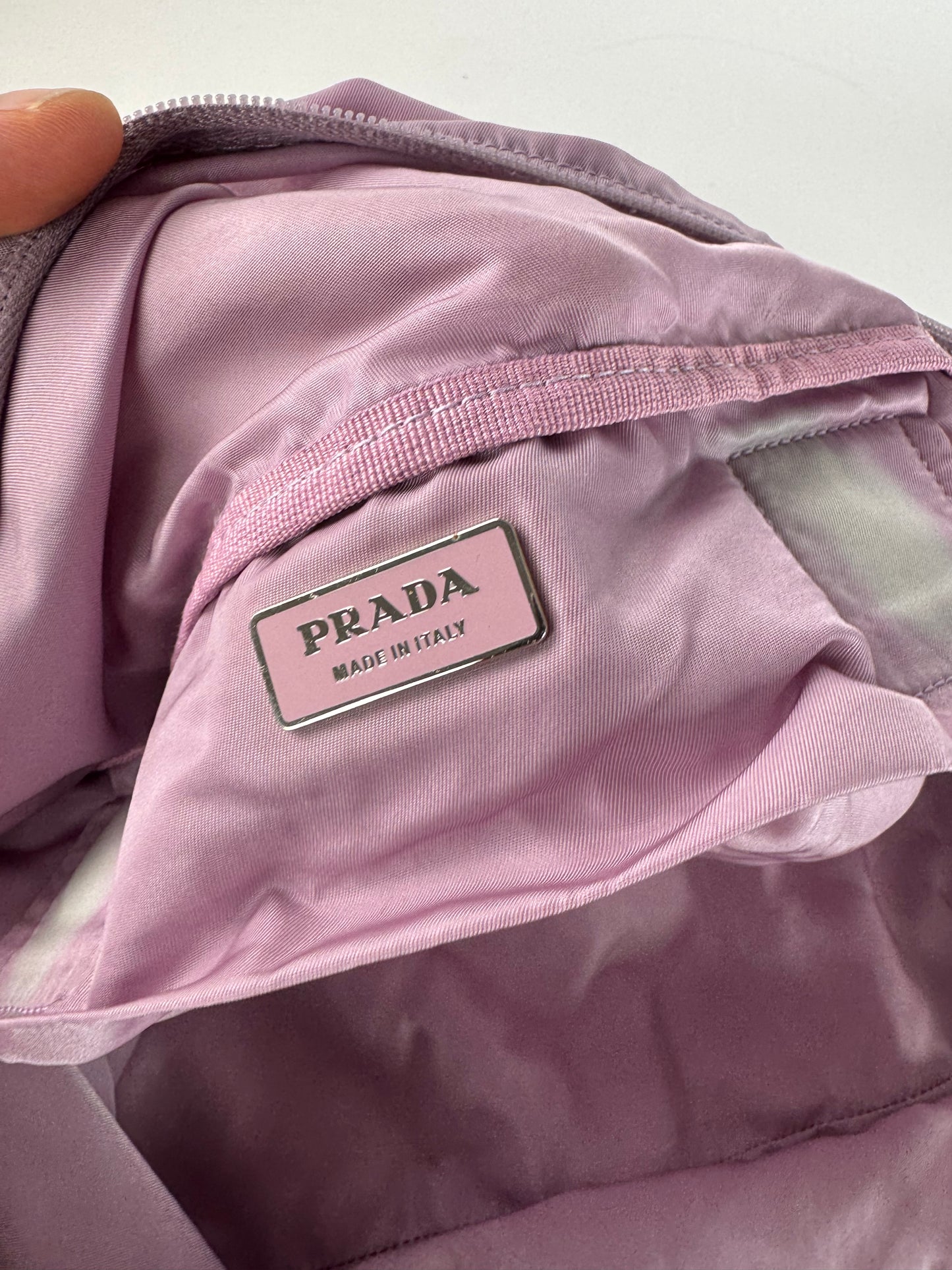 Vintage Prada 2Way Polyester Weekender / Travel Bag Purple beige