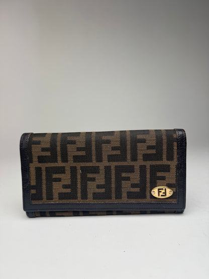 Vintage Fendi FF monogram wallet brown