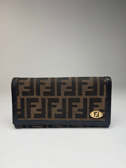 Vintage Fendi FF monogram wallet brown