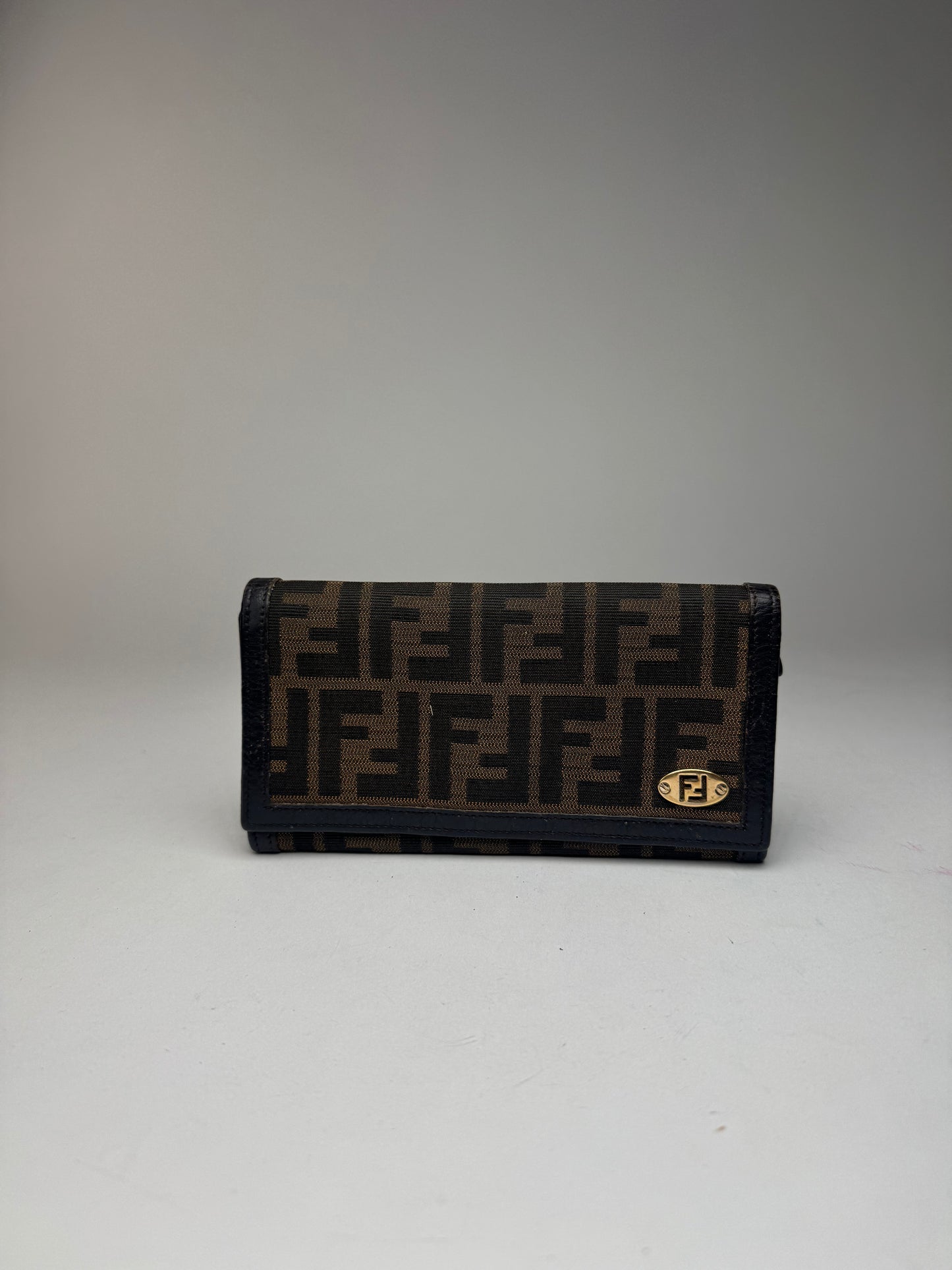 Vintage Fendi FF monogram wallet brown