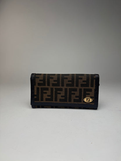 Vintage Fendi FF monogram wallet brown