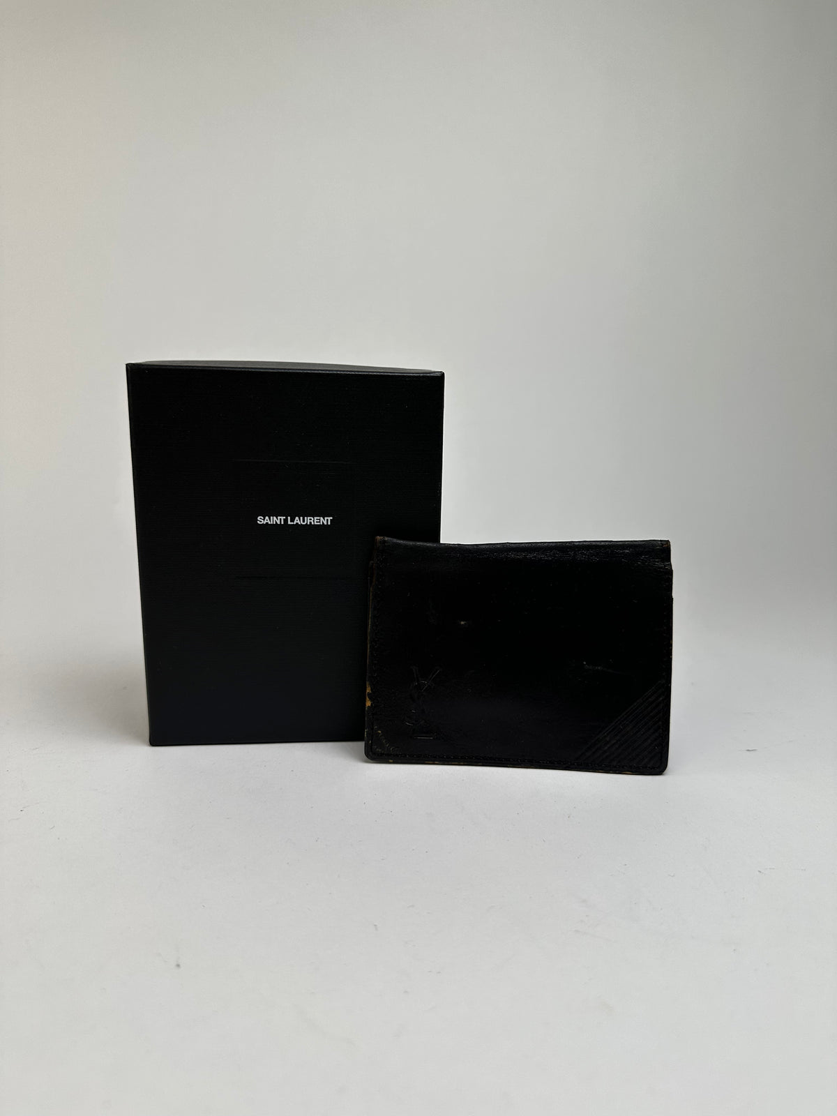 Vintage Yves Saint Laurent Bifold Wallet Late 1990s Black Brown