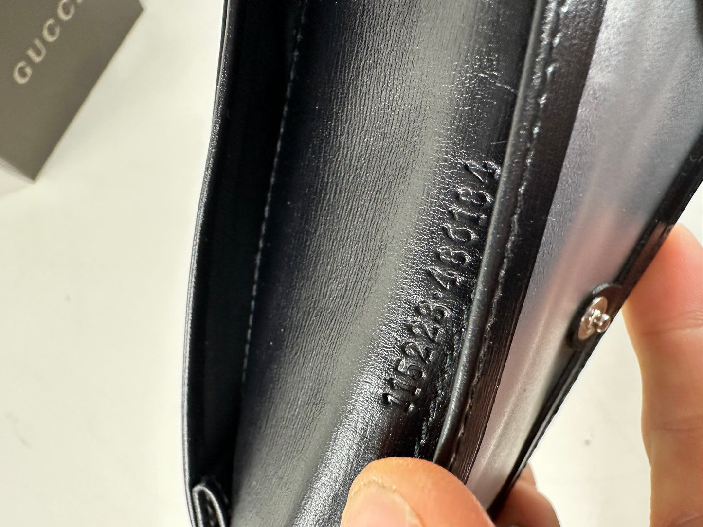 Vintage Gucci Leather Wallet Black Silver