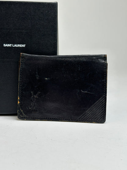 Vintage Yves Saint Laurent Bifold Wallet Late 1990s Black Brown