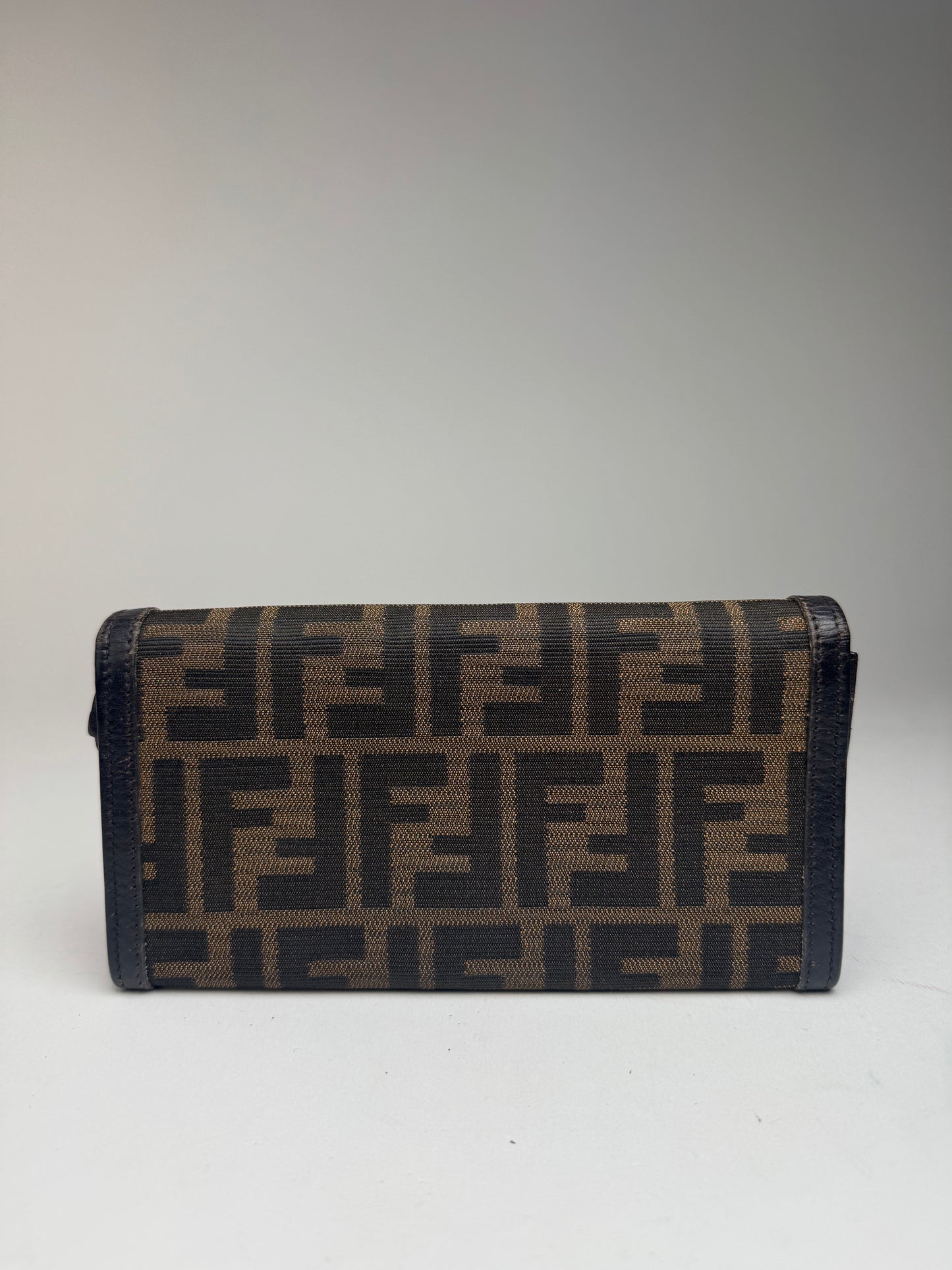 Vintage Fendi FF monogram wallet brown