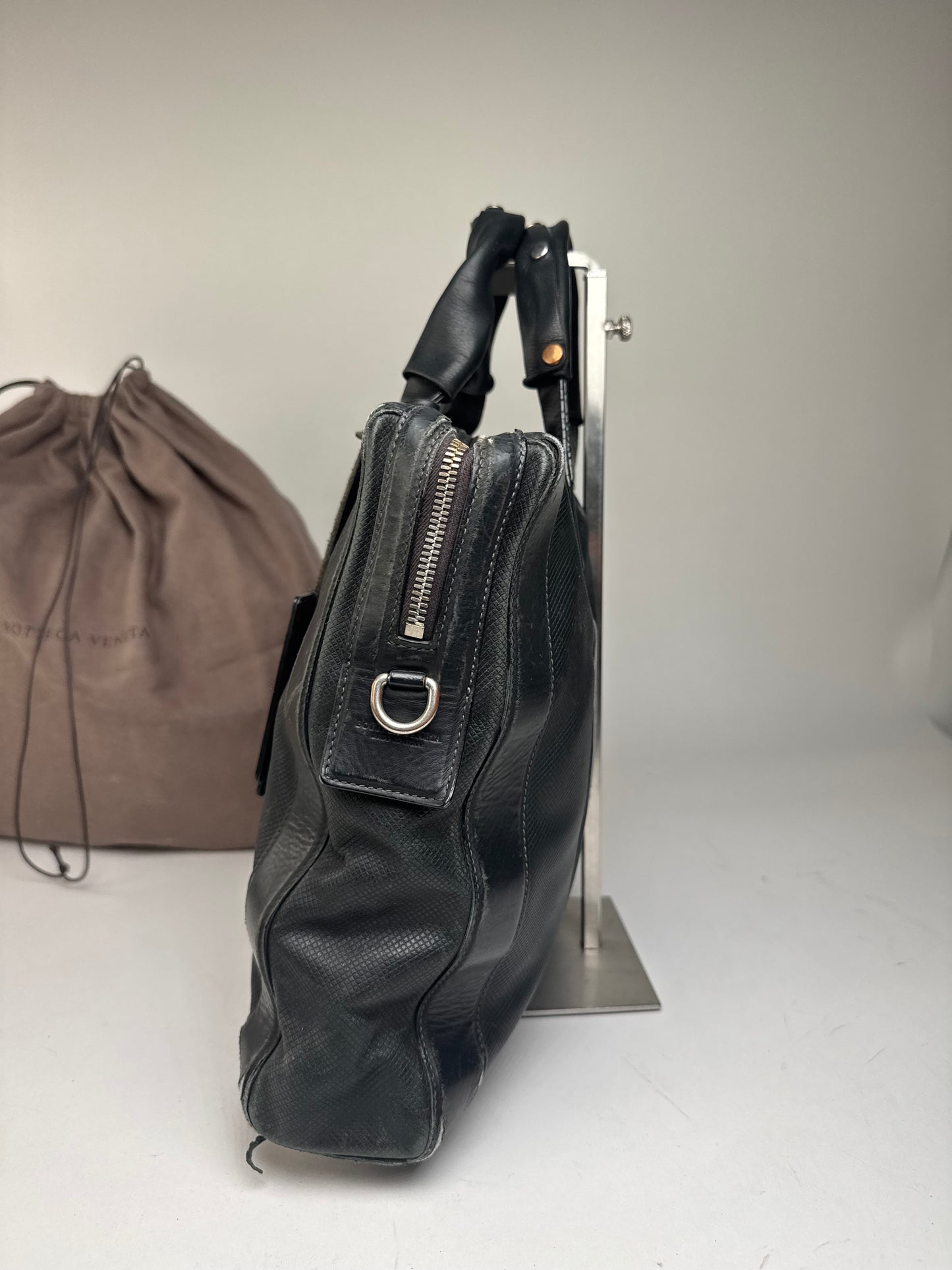 Bottega Veneta Perforated Leather Large Tote Bag Black