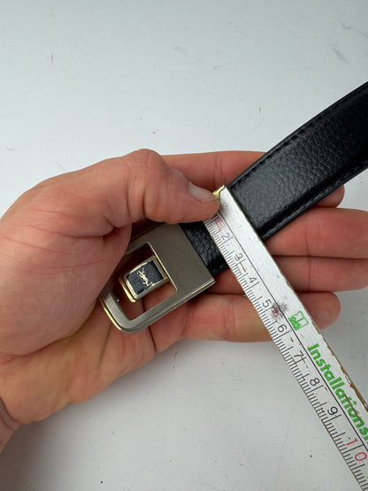 Vintage Yves Saint Laurent Leather Belt Black