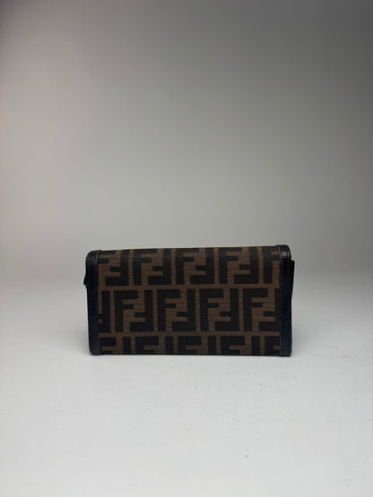 Vintage Fendi FF monogram wallet brown