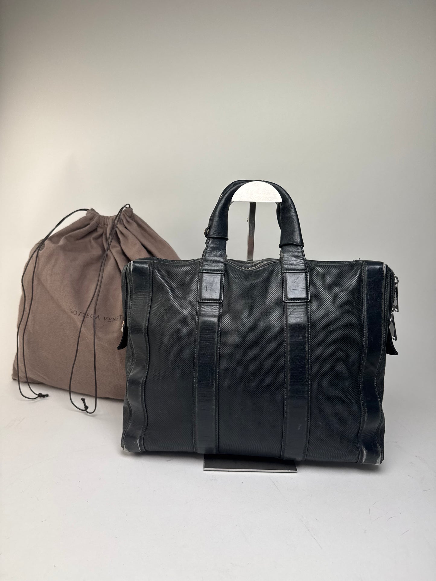 Bottega Veneta Perforated Leather Large Tote Bag Black