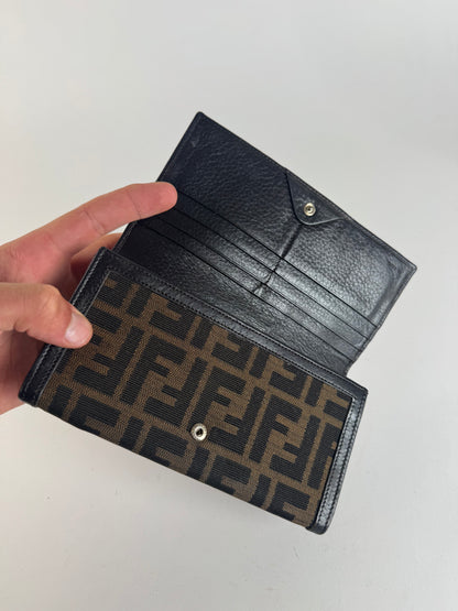 Vintage Fendi FF monogram wallet brown