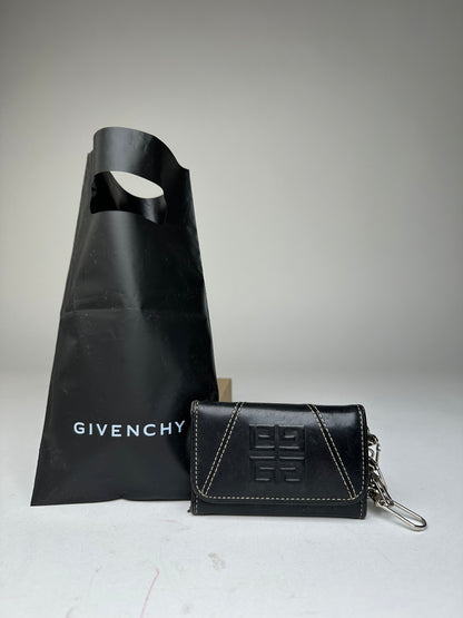 Vintage Givenchy 4G Leather Key Holder Black