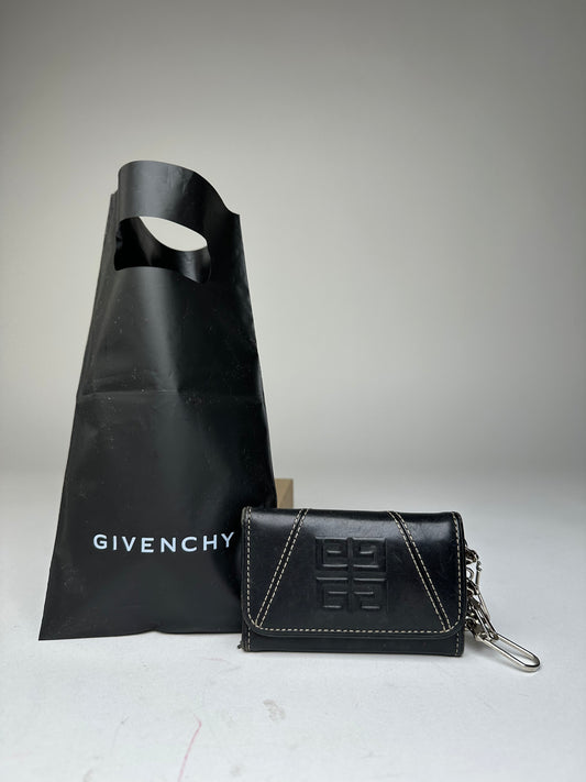 Vintage Givenchy 4G Leather Key Holder Black